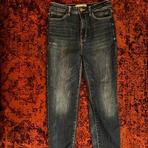 Stradivarius Stretch Straight Leg Dark Wash Denim Size 10